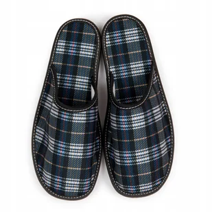 NOWO, Kapcie męskie w kratę, pantofle dla panów, rozmiar 44 - Kapcie męskie - miniaturka - grafika 1
