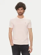 Koszulki męskie - Tommy Jeans T-Shirt DM0DM20363 Różowy Slim Fit - miniaturka - grafika 1