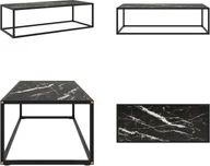Ławy i stoliki kawowe - vidaXL Stolik kawowy czarny z czarnym szkłem o wyglądzie marmuru 120x50x35 - Stolik kawowy - Stoliki kawowe - Stolik boczny - Stoliki boczne - miniaturka - grafika 1