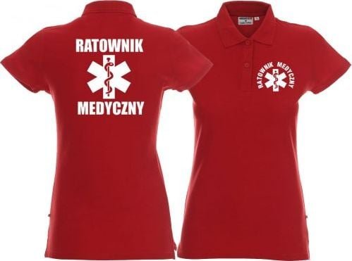 Promostars LPP - Koszulka Polo damska RATOWNIK MEDYCZNY czerwona
