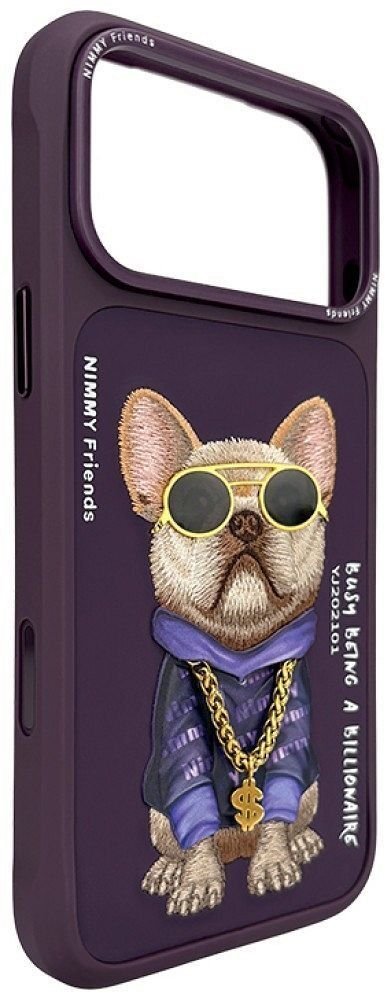 Nimmy Futerał Glasses Cool Dog do iPhone 18 Pro/17 Pro fioletowy