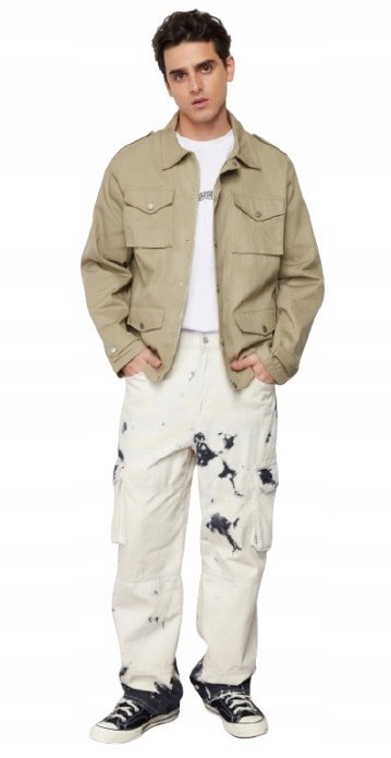 TRENDYOL KLASYCZNA KURTKA MĘSKA KHAKI Z KIESZENIAMI XL 5AA