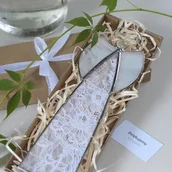 Pamiątka Chrztu Świętego - Anioł z francuską koronką na chrzest - miniaturka - grafika 1