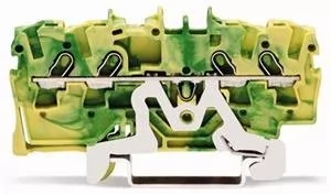 Złączka 4-przewodowa PE 1,5 mm do zastosowań Ex e II opis z boku i na środku na szynę TS 35 x 15 i 35 x 7,5 Push-in CAGE CLAMP 1,50 mm żółto-zielony - Pozostałe akcesoria sieciowe - miniaturka - grafika 1