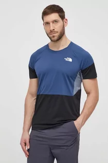 Koszulki męskie - The North Face t-shirt sportowy Bolt Tech kolor granatowy wzorzysty NF0A825GMPF1 - grafika 1