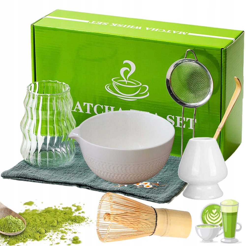 Bambusowa Miotełka Do Matchy Zestaw Chasen Łyżkę Chashaku Stojak