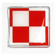 Akcesoria motoryzacyjne - 5x NAKLEJKA NALEPKA ZNACZEK SZACHOWNICA EMBLEMAT POLSKA BIAŁO-CZERWONA 3D 4x4cm 1/05086 - miniaturka - grafika 1