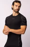 Koszulki sportowe męskie - Termoaktywna koszulka męska z krótkim rękawem czarno-szara Rapid, Kolor czarno-szary, Rozmiar L, Spaio - Primodo.com - miniaturka - grafika 1
