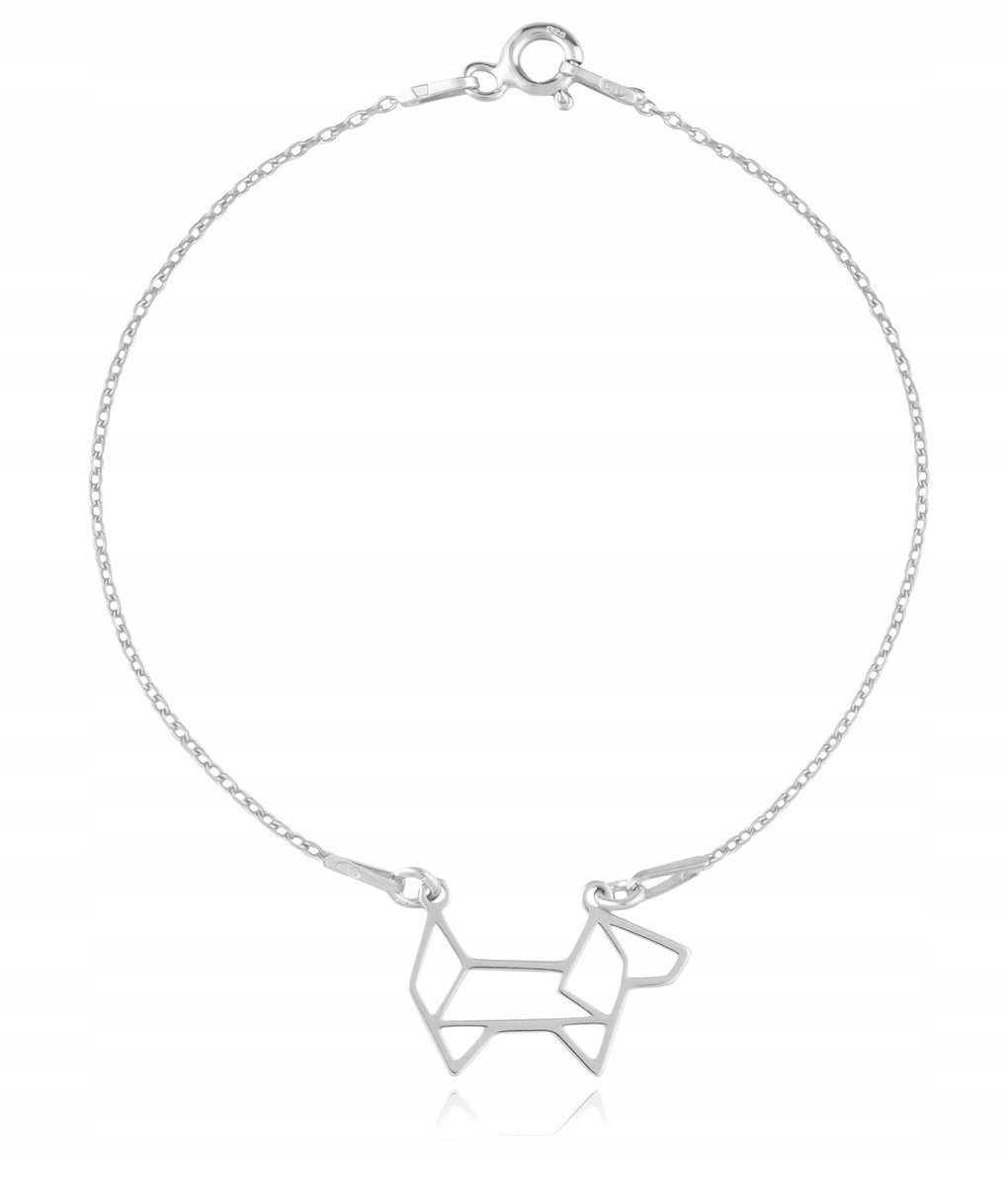 Bransoletka gwiazd pies piesek origami srebro 925