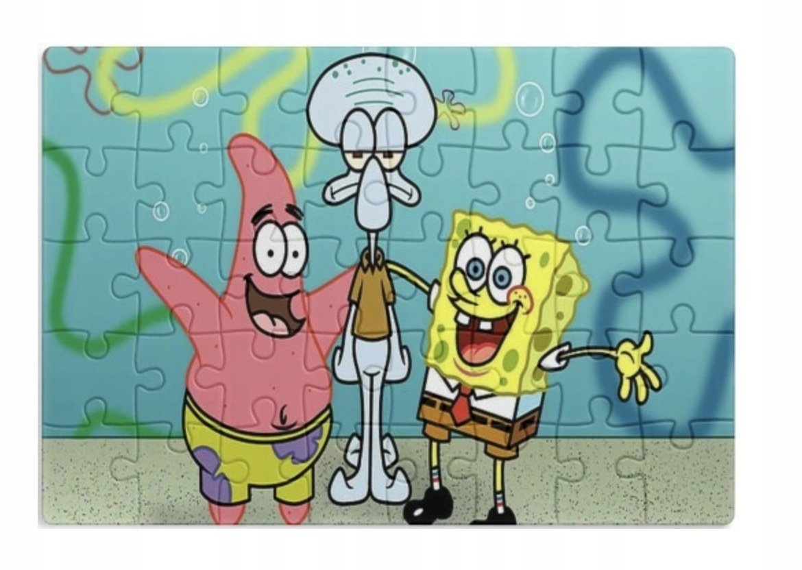 PUZZLE SPONGEBOB SKALMAR BAJKA A3 252 el z Nadrukiem + IMIĘ #96