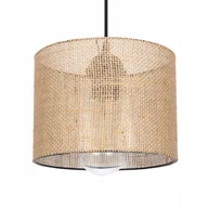 Lampy sufitowe - Lampa wisząca sufitowa na lince fi 20cm Boho len - miniaturka - grafika 1