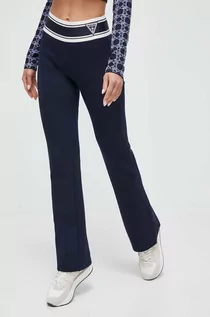 Spodnie damskie - Guess spodnie dresowe kolor granatowy gładkie - grafika 1
