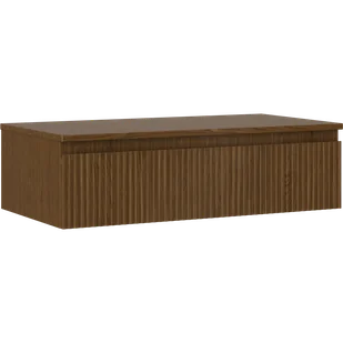 Mexen Rivel szafka łazienkowa podumywalkowa 90 cm z blatem, 1 szuflada, ryflowana , orzech - 91A20-09023-1-BFC86 - Szafki łazienkowe - miniaturka - grafika 1