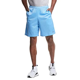 Champion Męskie szorty, męskie spodenki gimnastyczne z siateczki, lekkie spodenki sportowe (regularne lub duże i wysokie), Logo Swiss Blue C Patch, L - Spodenki damskie - miniaturka - grafika 1