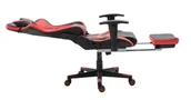 Fotele gamingowe - Fotel gamingowy z podnóżkiem GHOST-SIX czarno czerwony - miniaturka - grafika 1