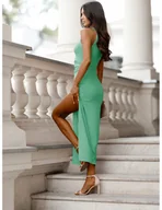 Sukienki - Midi sukienka na jedno ramię - SOFIA - miętowa - miniaturka - grafika 1