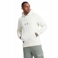 Bluzy męskie - Bluza męska bawełniana z kapturem BASIC kremowa V5 OM-SSBN-0161 M - miniaturka - grafika 1