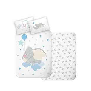 Disney Home Dumbo komplet pościeli dziecięcej 100 x 135 cm – poszewka na poduszkę 40 x 60 cm – dwustronny motyw – pościel dziecięca – super miękka bawełna Renforce 100% bawełna, 2-częściowy zestaw - Pościel dla dzieci - miniaturka - grafika 1