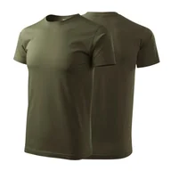 Koszulki męskie - Koszulka military z krótkim rękawem z logo na sercu i plecach męska z nadrukiem logo firmy 160g BASIC129 kolor 69 koszulka krótki rękaw - miniaturka - grafika 1