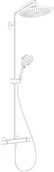 Węże prysznicowe - hansgrohe Oszczędzający wodę system prysznicowy Croma Select S Showerpipe 280, deszczownica (głowica prysznicowa, drążek prysznicowy, termostat, wąż, 3 rodzaje strumienia), kolor matowy biały - miniaturka - grafika 1