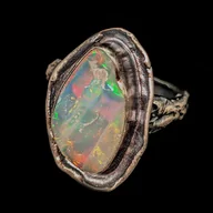 Pierścionki - Pierścionek opal surowo - miniaturka - grafika 1