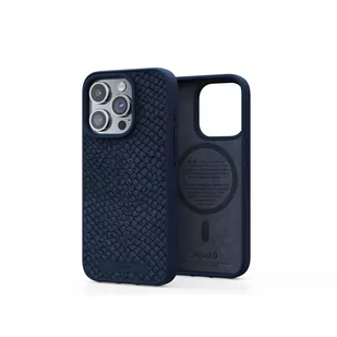 Njord byELEMENTS Salmon Leather Etui do iPhone 15 Pro z MagSafe - Niebieskie - Etui i futerały do telefonów - miniaturka - grafika 4
