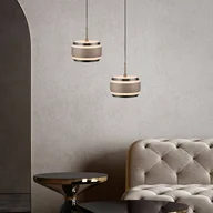 Lampy sufitowe - PURE Lampa wisząca Falling Rings, możliwość ściemniania, brązowy / mosiężny, salon / jadalnia, metal, nowoczesny - miniaturka - grafika 1