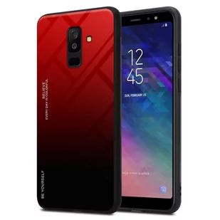 Pokrowiec Do Samsung Galaxy A6 PLUS 2018 Etui w CZERWONO - CZARNY TPU Obudowa Case Cover Plecki Ochronny Cadorabo - Etui i futerały do telefonów - miniaturka - grafika 1