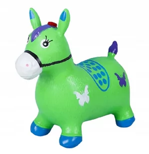 SKOCZEK GUMOWY KONIK MUZYKA EF. ŚWIETLNE 58cm ZIELONY - Skoczki dla dzieci - miniaturka - grafika 1