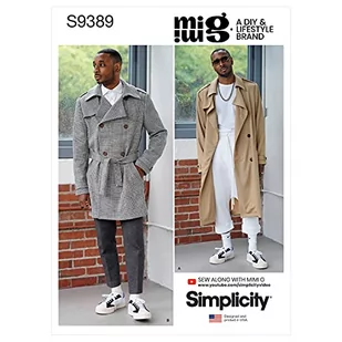 SIMPLICITY SS9389AA Męski / chłopiec dwurzędowy płaszcz i kurtka ma klapki burzowe, epauletty, paski mankietowe i pasek samoramienny, oba z klamrami, 34-36-38-40-42 - Płaszcze męskie - miniaturka - grafika 1