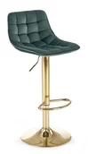 Taborety i hokery - Zielony welurowy pikowany hoker z oparciem glamour H1-P60 - miniaturka - grafika 1