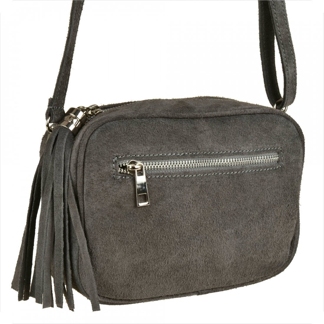 Borse in Pelle włoska listonoszka skóra naturalna szara