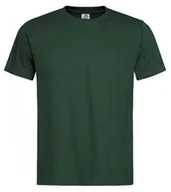 Koszulki męskie - Butelkowy Zielony Bawełniany T-Shirt Męski Bez Nadruku STEDMAN Koszulka, Krótki Rękaw, Basic, U-neck - Stedman - miniaturka - grafika 1