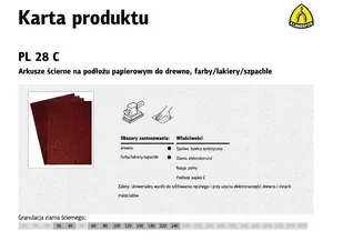 Klingspor Papier ścierny pl28c arkusz 230 280 gr.240 szt.1[269241] 45982D - Materiały ścierne - miniaturka - grafika 1