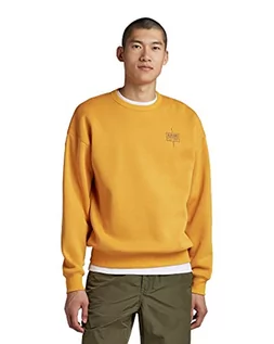 Bluzy męskie - G-STAR RAW Męska bluza uniseks core Loose Sweater, żółta (Dull Yellow C235-1213), M, Żółty (Dull Yellow C235-1213), M - grafika 1
