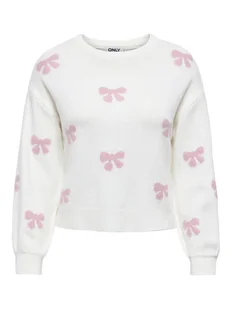 ONLY Sweter Bora 15360712 Biały Regular Fit - Swetry damskie - miniaturka - grafika 1