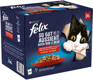 Felix Fantastic So gut wie es aussieht, 24 x 85 g - Mięsne smaki - Mokra karma dla kotów - miniaturka - grafika 1