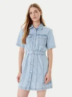 Sukienki - Tommy Jeans Sukienka jeansowa DW0DW21168 Niebieski Regular Fit - miniaturka - grafika 1