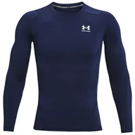 Koszulki sportowe męskie - Męska koszulka Under Armour HG Armour Comp LS Rozmiar: XL / Kolor: ciemnoniebieski - miniaturka - grafika 1
