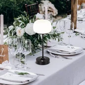 Lampy stojące - Näve Lampa stołowa LED Pina czarna 27,8 cm metal/szkło Touch - miniaturka - grafika 1