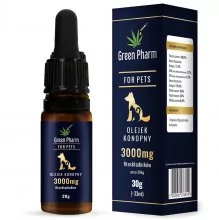 Green Pharm CERTYFIKOWANY Olejek konopny 10% CBD 3000mg Animals 33ml Dla psów i kotów z olejem z łososia - Suplementy i witaminy dla kotów - miniaturka - grafika 1