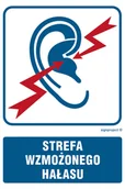 Systemy ekspozycyjne i znaki informacyjne - RB021 STREFA WZMOŻONEGO HAŁASU, PN - PŁYTA PCV 1MM; (100X150MM) - miniaturka - grafika 1