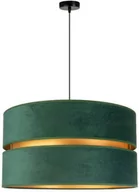 Lampy sufitowe - Lampa wisząca abażur aksamit DUO szer. 40cm butelkowa zieleń - miniaturka - grafika 1