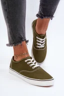 Trampki damskie - Tenisówki Trampki Klasyczne Damskie Ciemnozielone B-808 - Zazoo - miniaturka - grafika 1