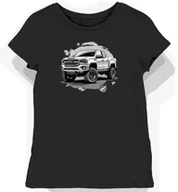 Koszulki i topy damskie - Srebrna Koszulka damska czarna z Wzorem Dynamicznej Ciężarówki XL - miniaturka - grafika 1