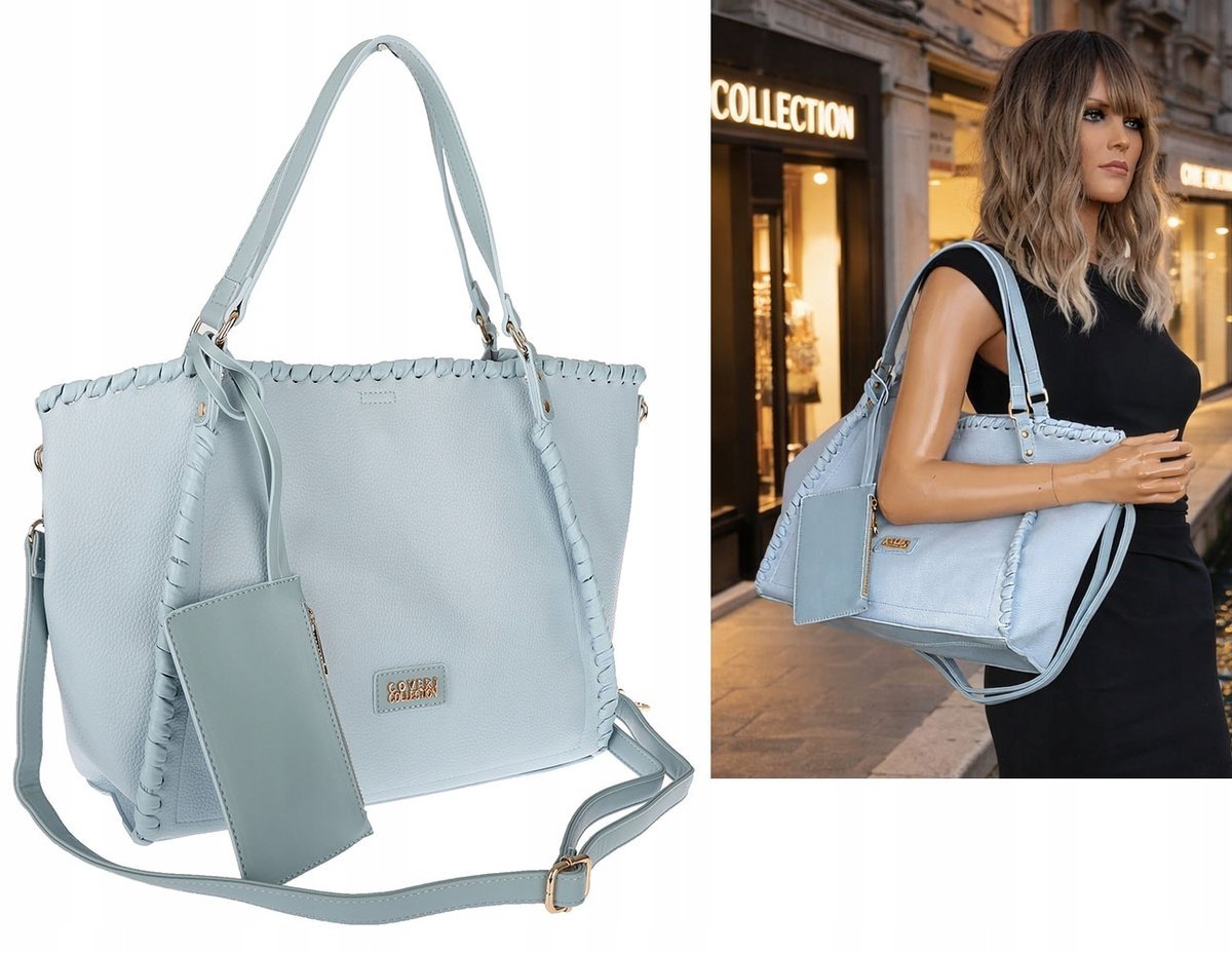 Torebka Damska A4 łódka Shopper Torba na Ramię Listonoszka CC6692 Niebieska