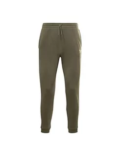Spodenki męskie - Reebok Męskie spodnie dresowe Ri lewe nogawki, Zielony wojskowy, S - grafika 1