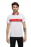 Koszulki męskie - WRANGLER SS COLOURBLOCK POLO WHITE W7E3KF989 XXL - miniaturka - grafika 1