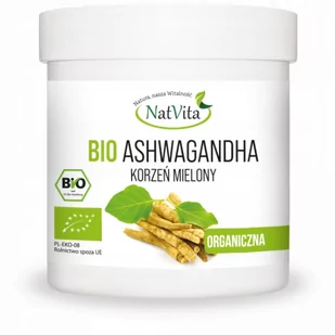 NatVita Ashwagandha BIO mielona 250g 5907377285861 - Suplementy naturalne - miniaturka - grafika 1