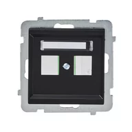 Klawisze i ramki - Ospel Plakietka podwójnego gniazda komputerowego SONATA Czarny GPK-2R/p/33 - miniaturka - grafika 1